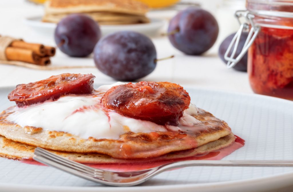 Plum-Compote-Pancakes